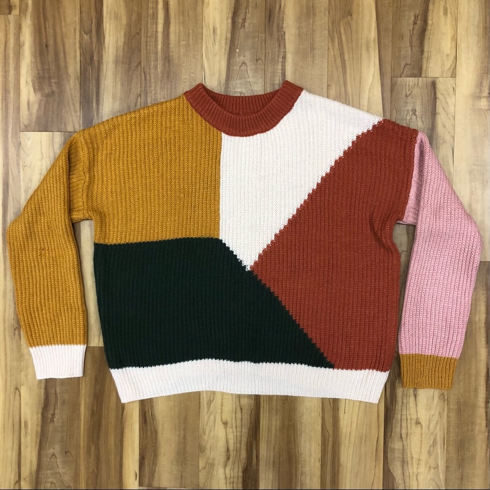 Hem & Thread Color Block Crewneck Sweater - image 3